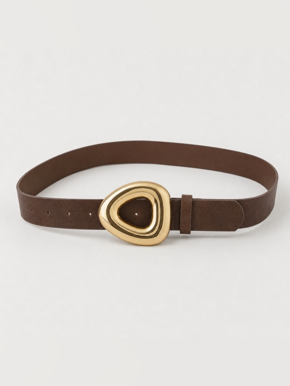 Brown Vegan Leather Abstract Belt